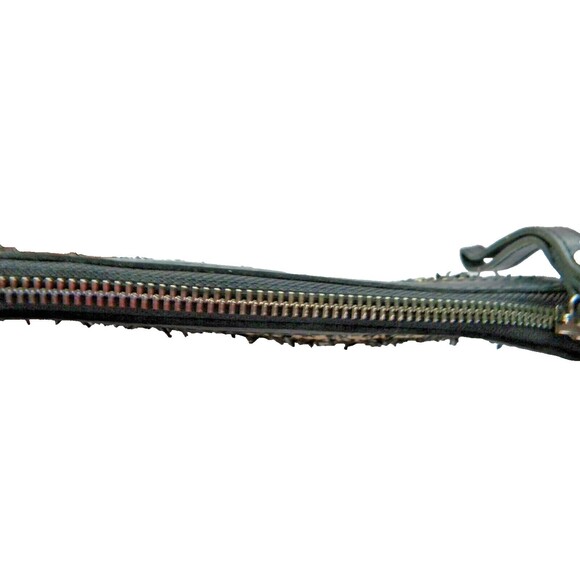 Patricia Nash Ebbe Woven Straw Cassini Leather Wristlet Striped Black - Picture 5 of 13